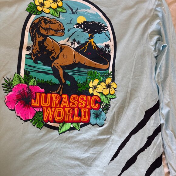 NWT L/Large Universal Studios Jurassic World Blue Long Sleeve Women's T-Shirt - Picture 4 of 7